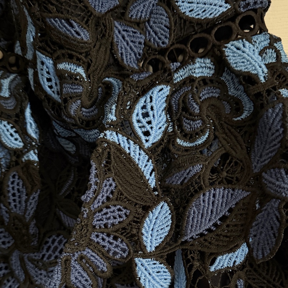 NWT Elliatt Blue and Black Floral Lace Dress - Picture 7 of 8